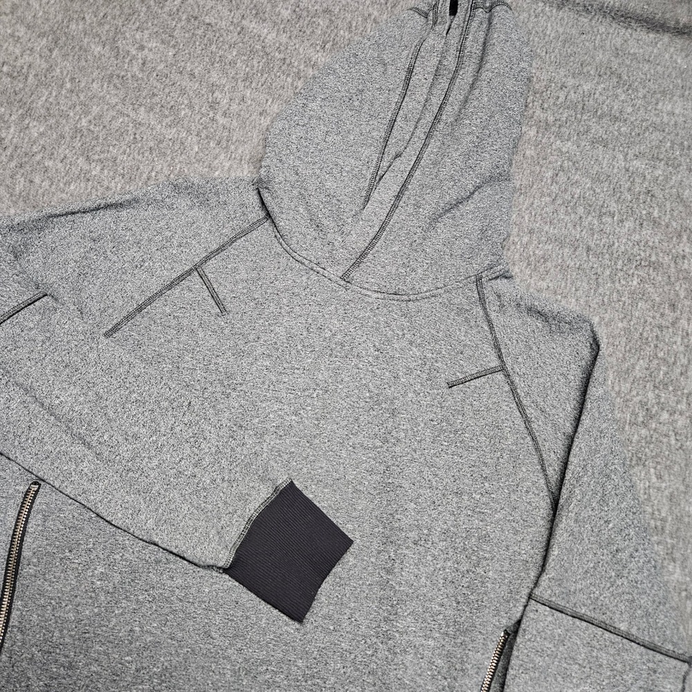 Lululemon Scuba Hoodie Women 6 Heathered Grey Side Zip Pullover Athleisure